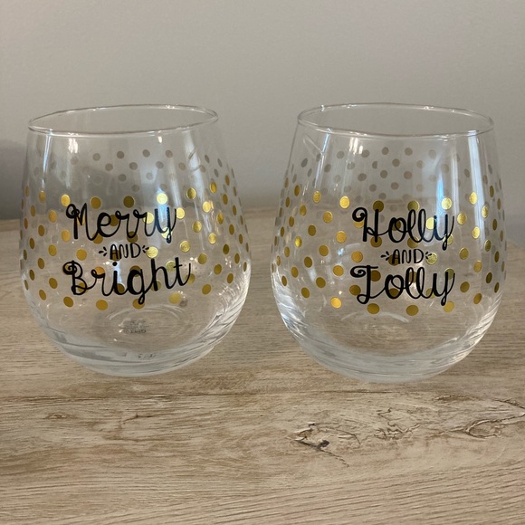 TMD Holdings Other - Set of 2 holiday stemless wine glasses